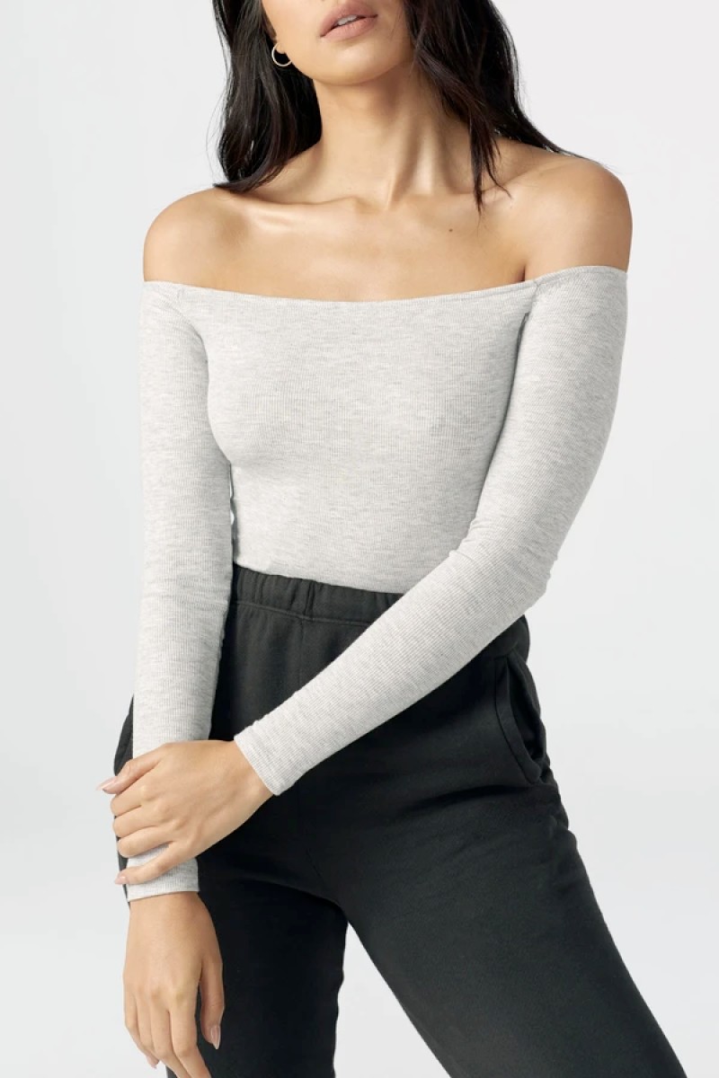 Bare Shoulder Long Sleeve