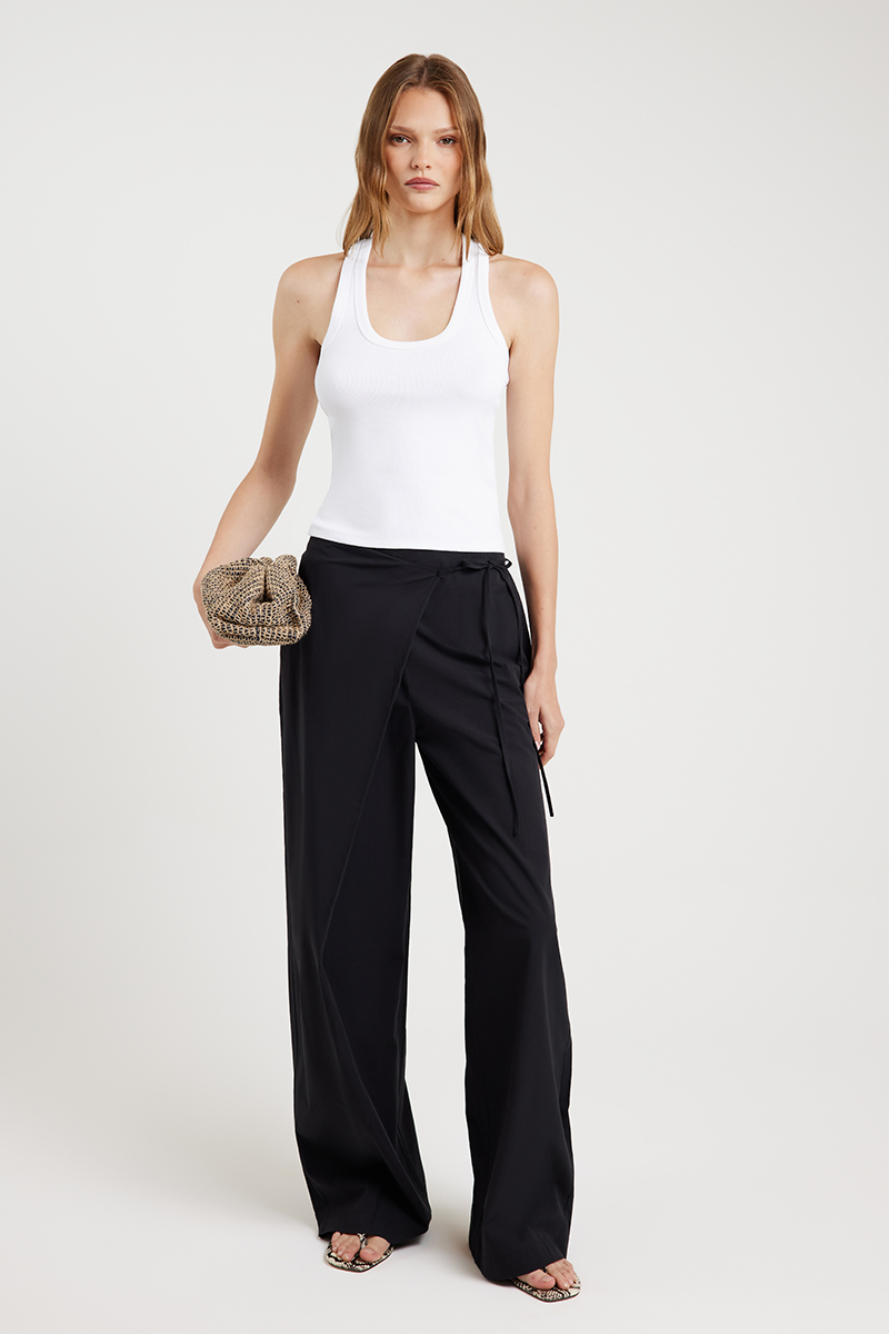 Ode Taylor Poplin Wrap Pant Onyx