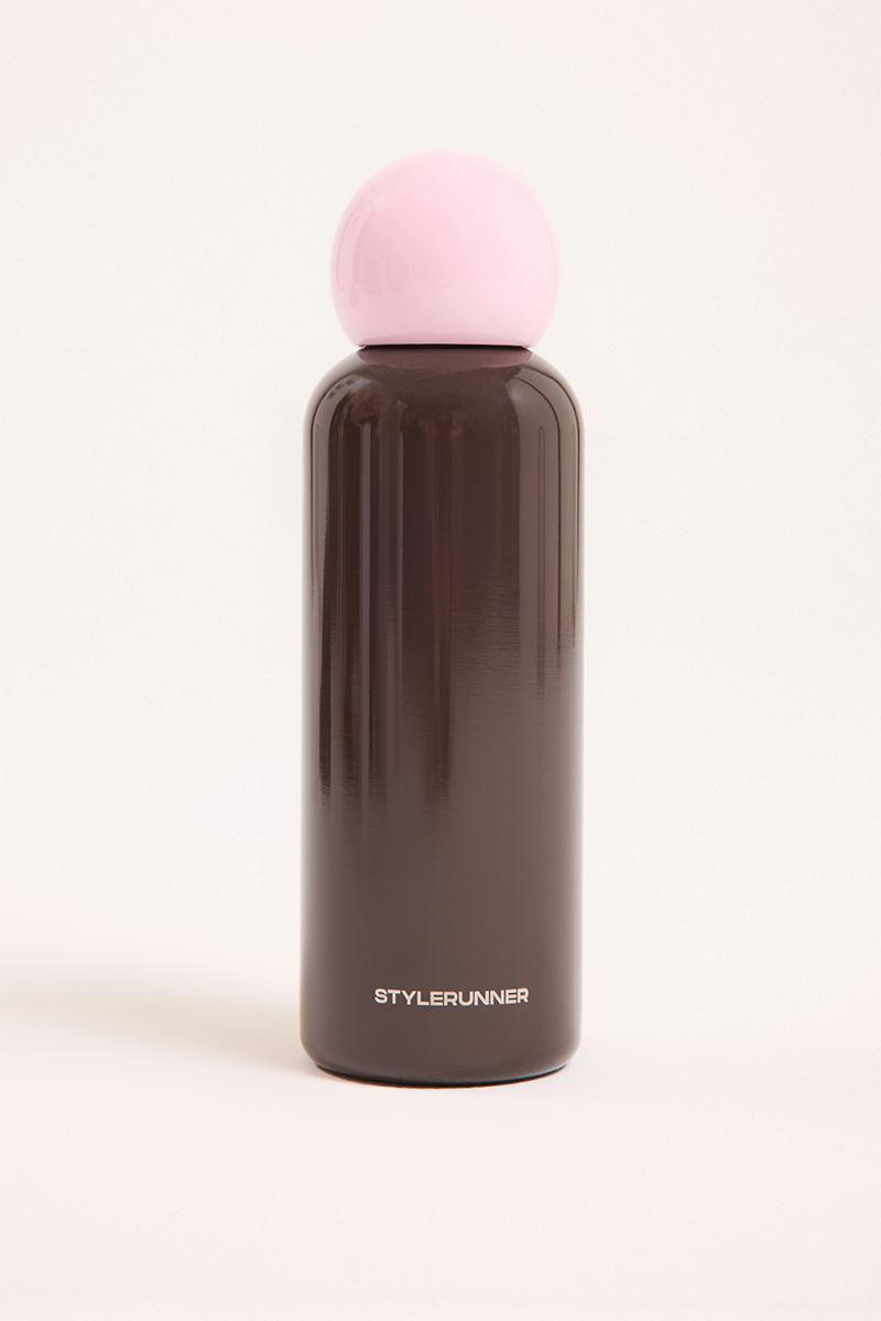 Stylerunner Round Lid Water Bottle Pink/Walnut