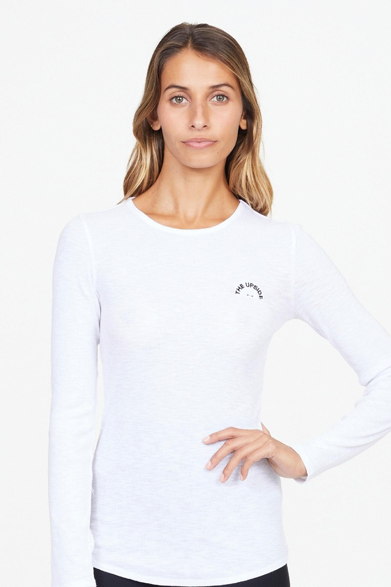 The Upside Rib Chrissy Long Sleeve Top - White | Stylerunner