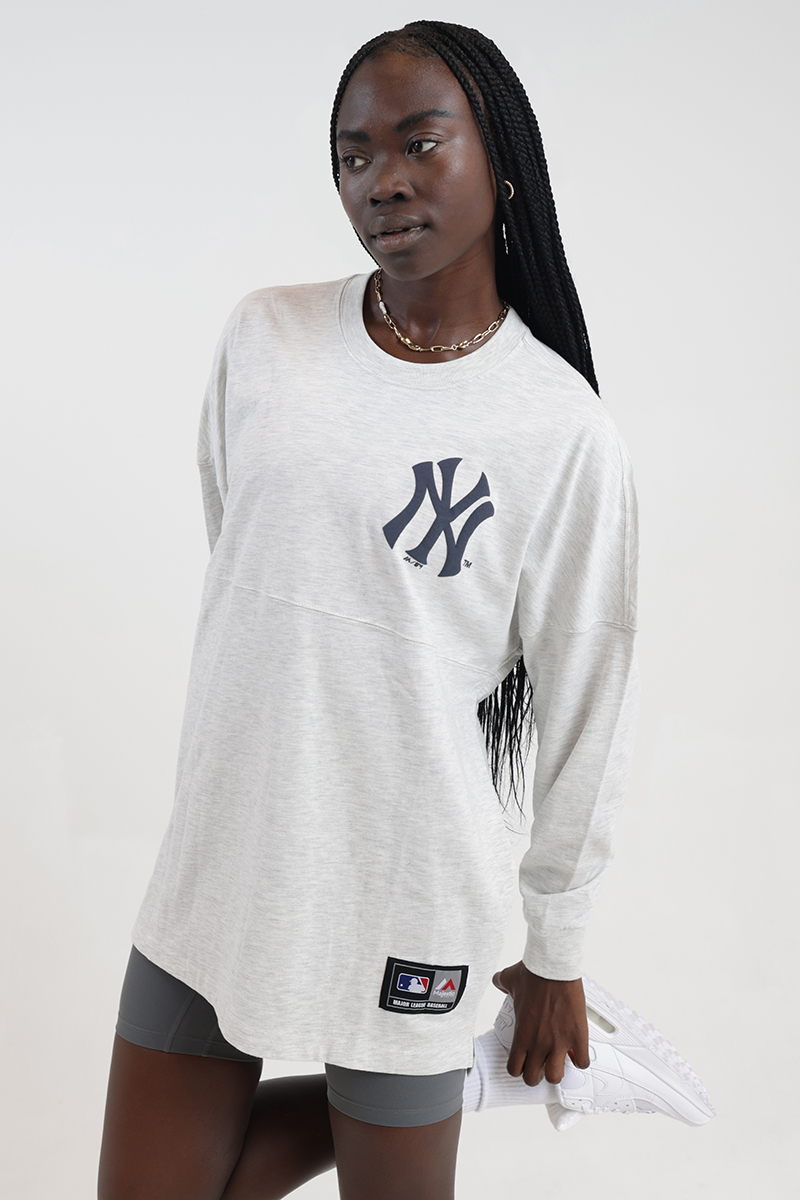 Majestic New York Yankees Longline Ringer T-Shirt Exclusive to