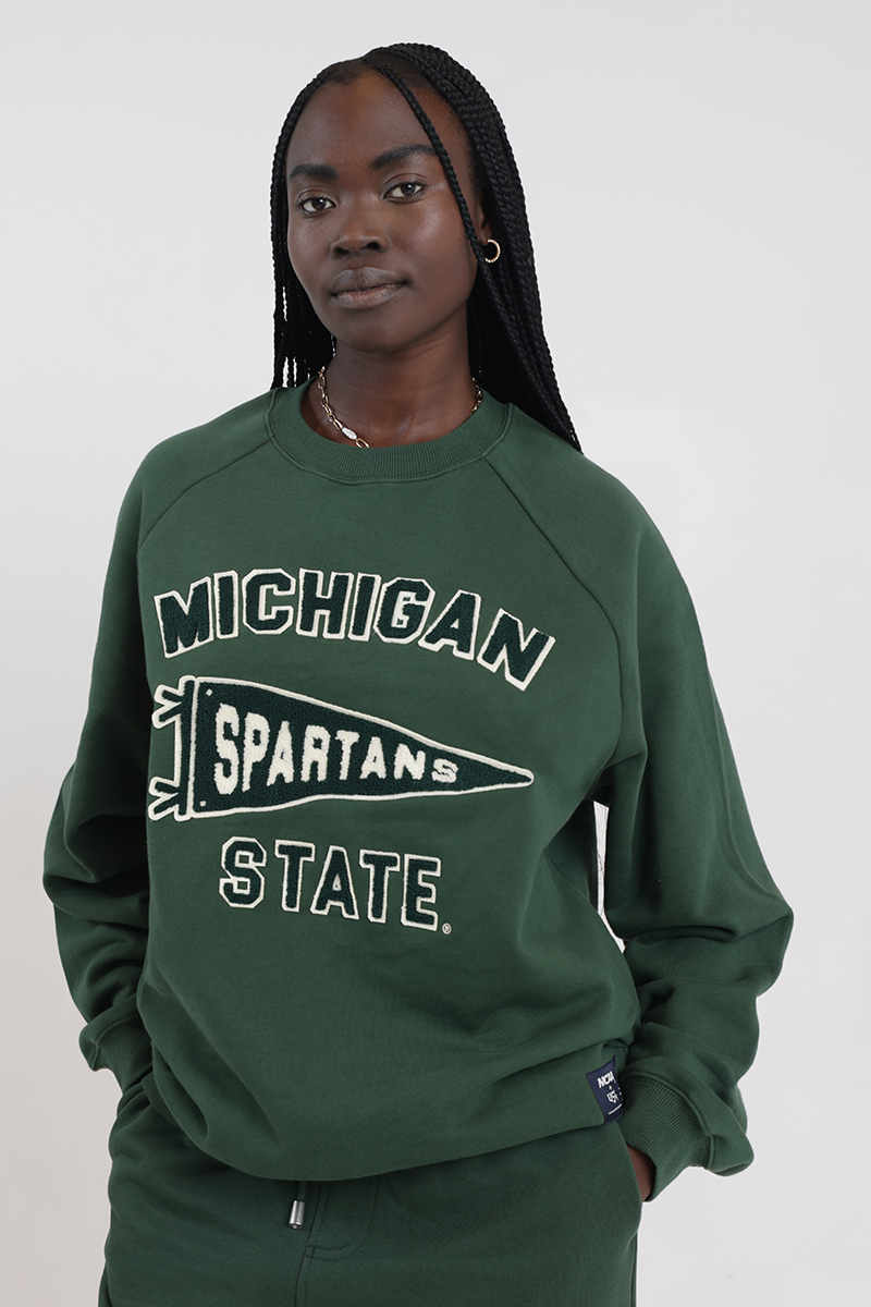 ncaa Michigan State Crew Sweatshirt Forest Green Stylerunner