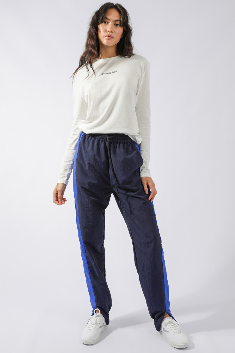 womens navy track pants