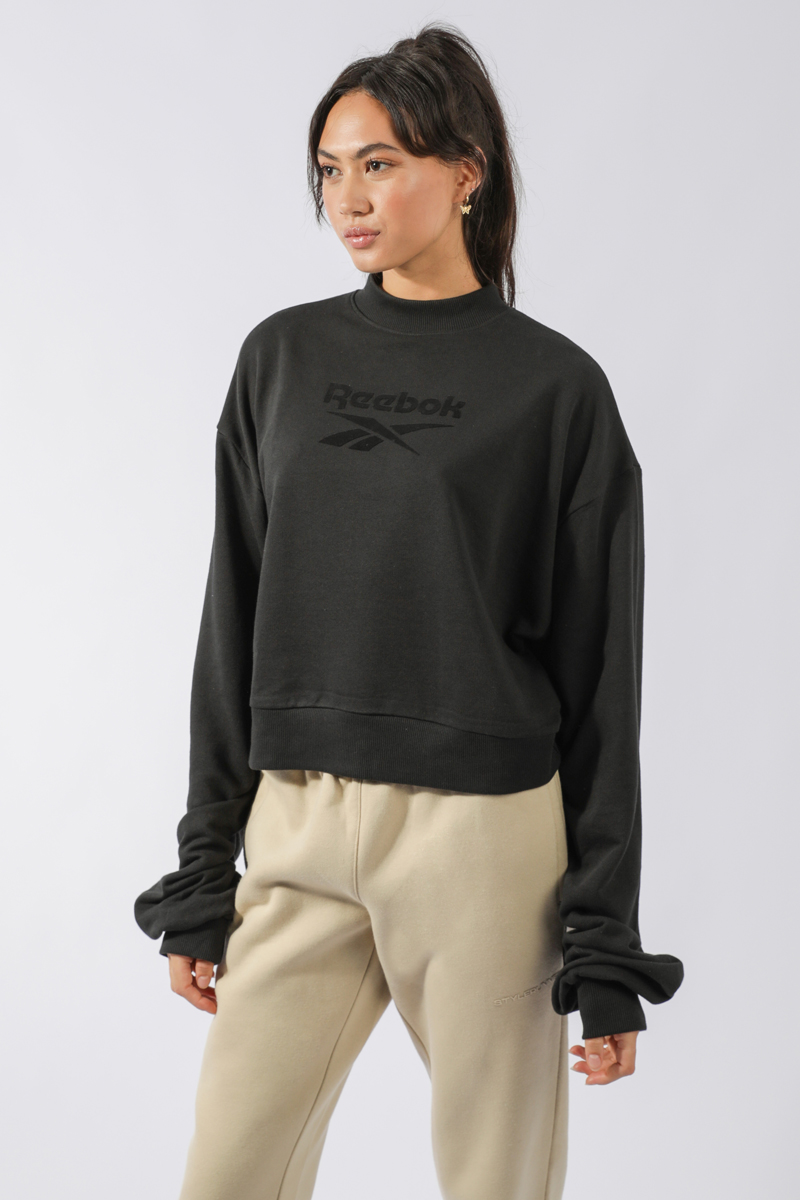 Reebok Classics Mock Neck Crew Sweatshirt - Black | Stylerunner