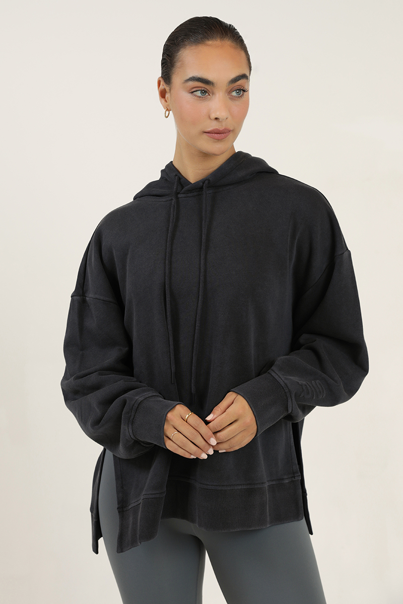 Side split hoodie women's Clearance