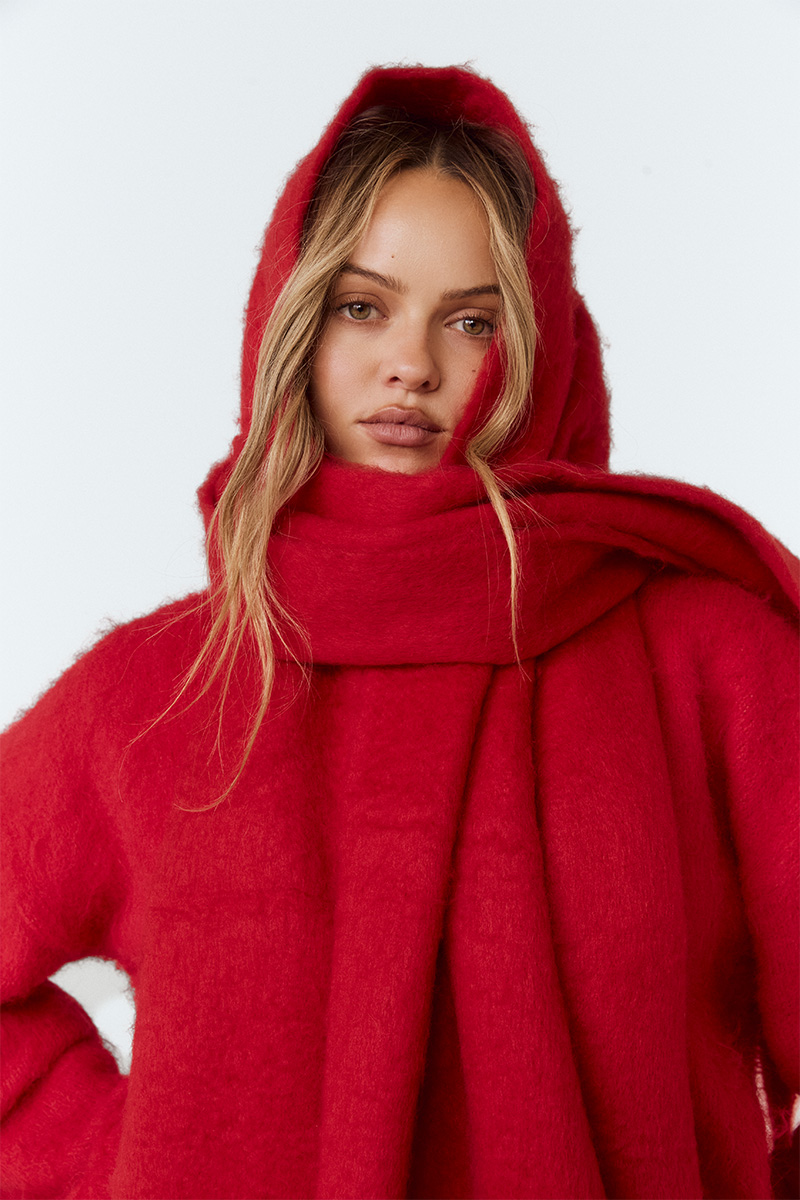 SALSATION Shawl with opening ライトレッド SALSATION Shawl with