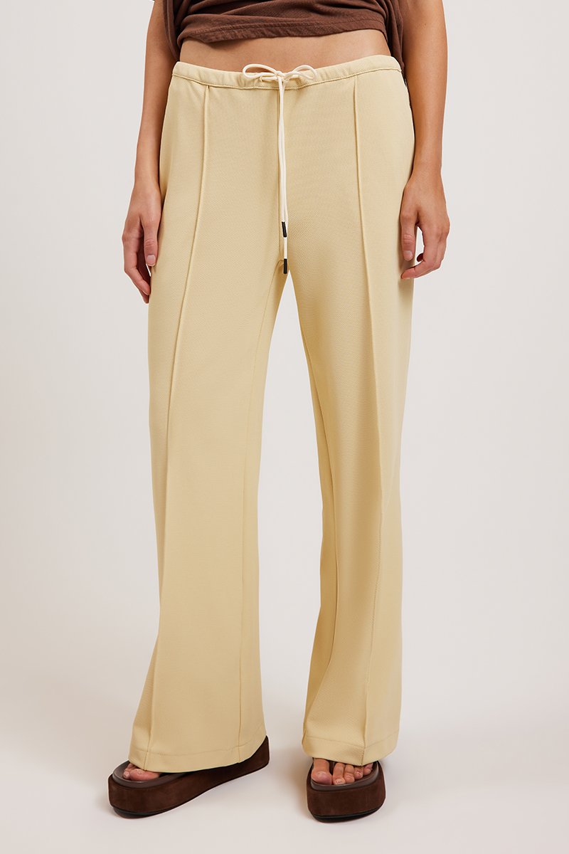 Bassike Refined Pinstitch Pant Lemon Glaze