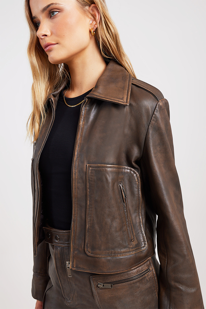 【最終値下げ】épine leather jacket brown epine épine leather jacket brown epine エピヌ