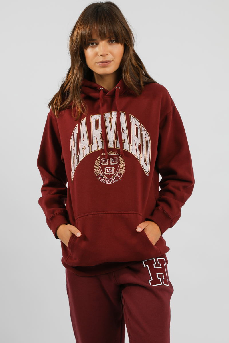 ncaa Harvard High Arch Vintage Hoodie Harvard Burgundy | Stylerunner