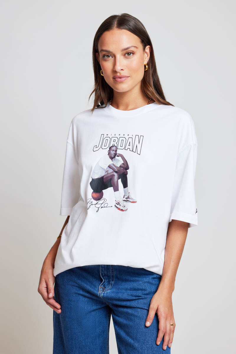 Nike Jordan Oversized Graphic Tee White | Stylerunner