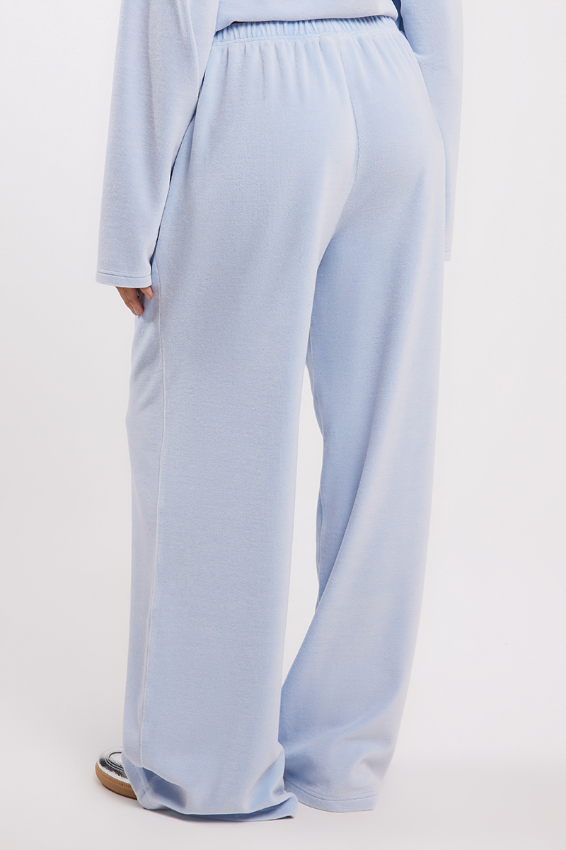 ☆NERDY☆ Velour Piping Track Top Sky Blue Stylerunner Posh Velour Trackpant Sky Blue | Stylerunner