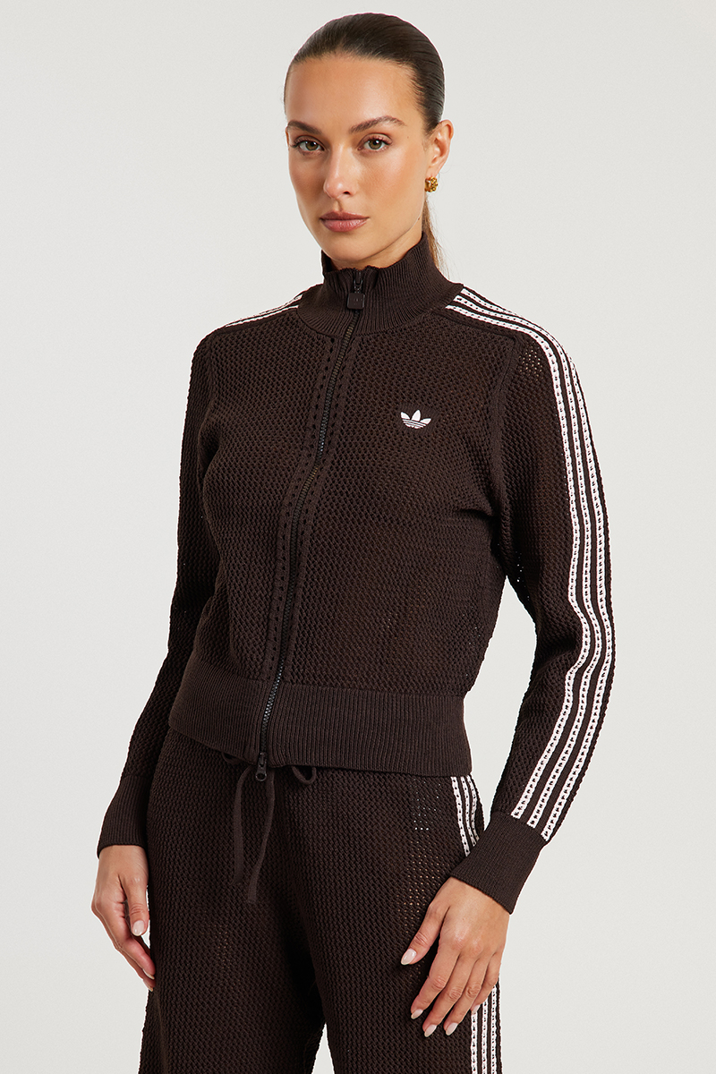 adidas Crochet Track Top Aurora Coffee | Stylerunner