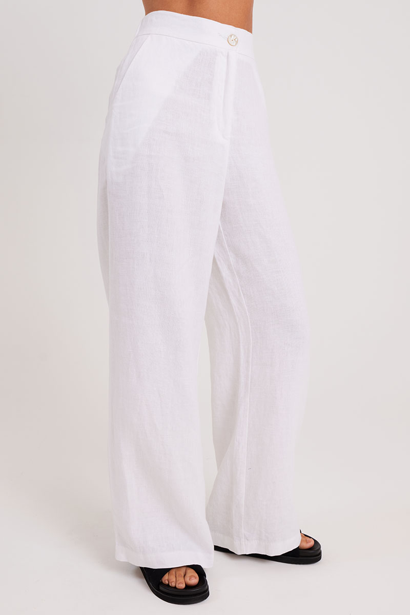 Nude Lucy Sima Linen Pant White | Stylerunner