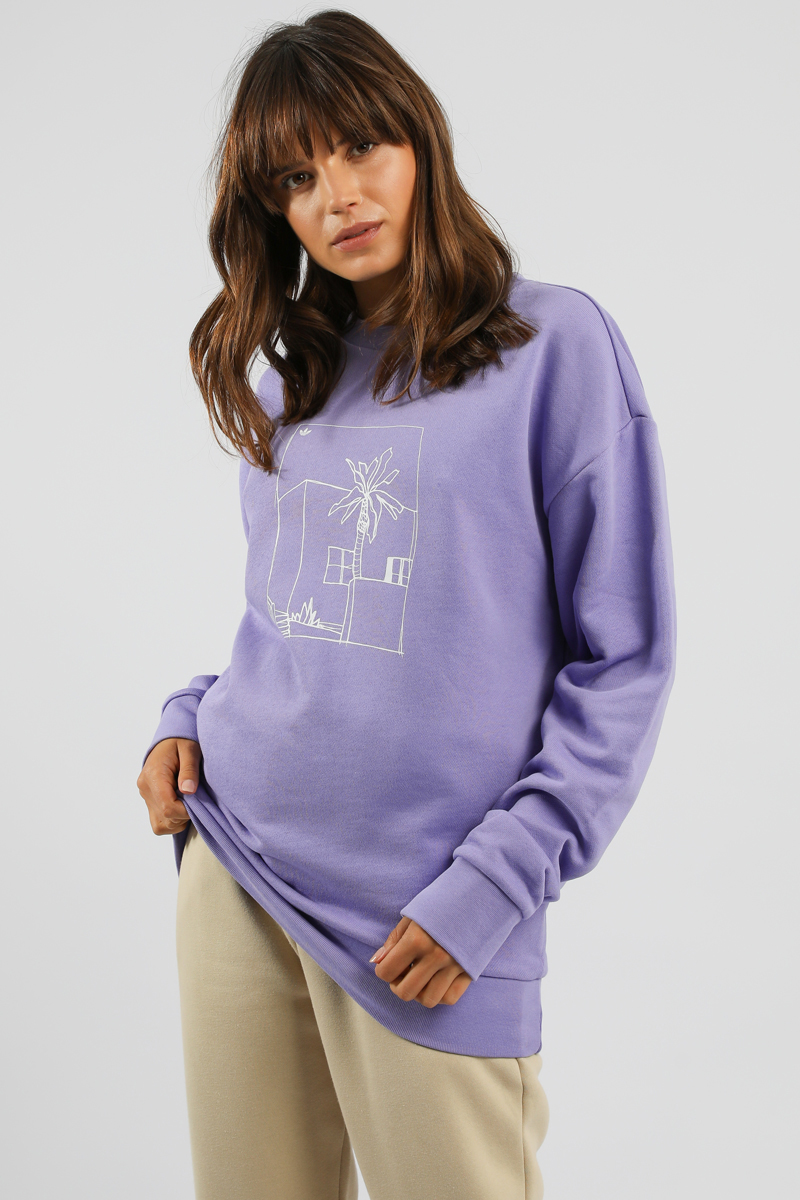 adidas Originals Graphic Sweatshirt Lilac Stylerunner