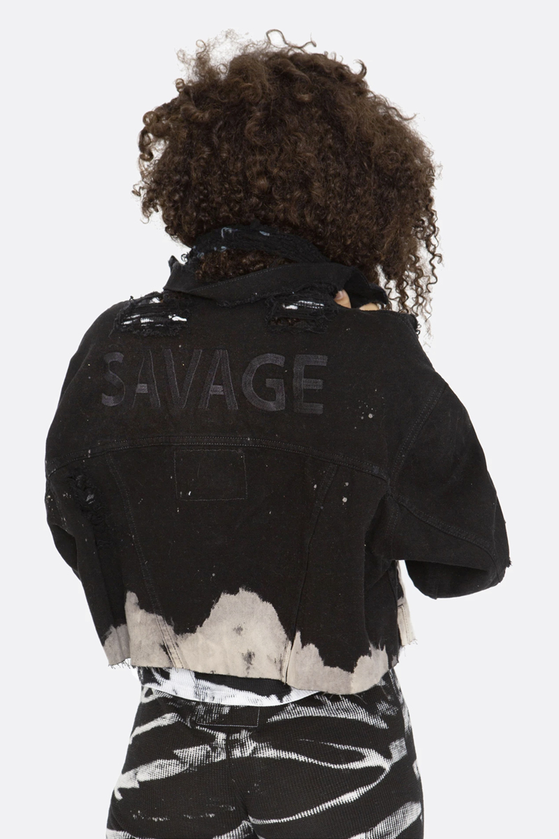 The Savage Acid Wash Cropped Jacket