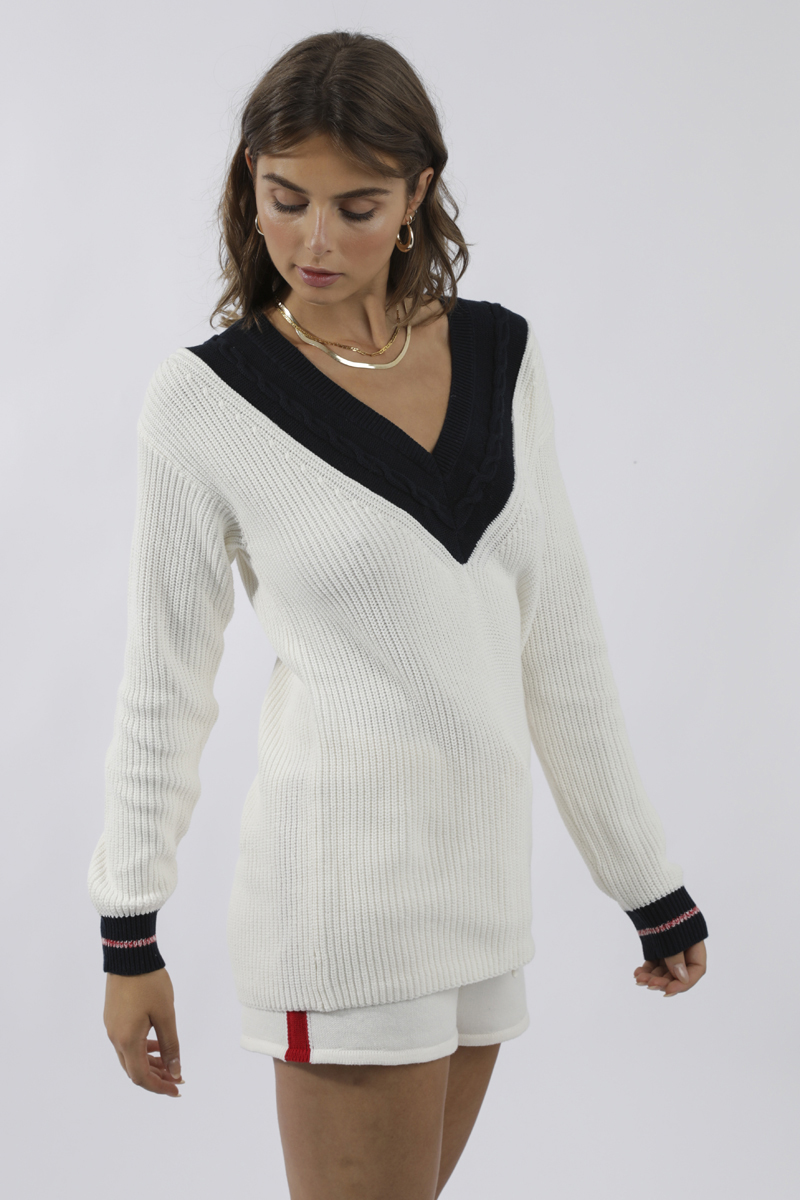 The Upside NF Knit Sweater - White | Stylerunner