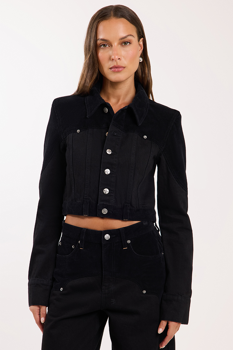 Ksubi Slim Trucker Jacket Saloon Black