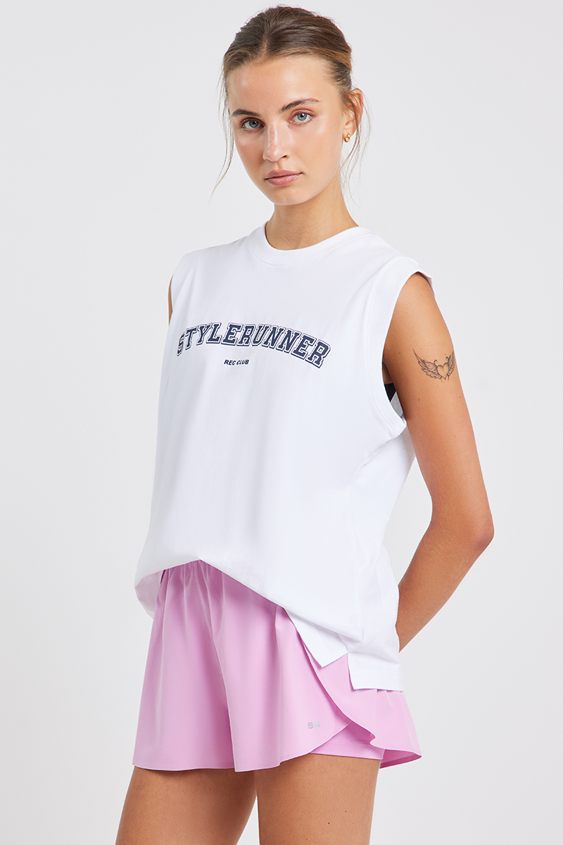 Stylerunner Oversized Running Tank White