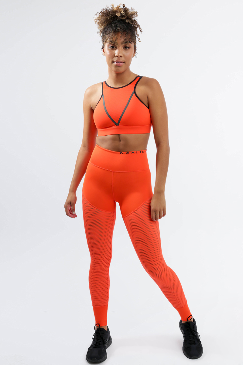 adidas Karlie Kloss Mesh Tights - Active Orange | Stylerunner