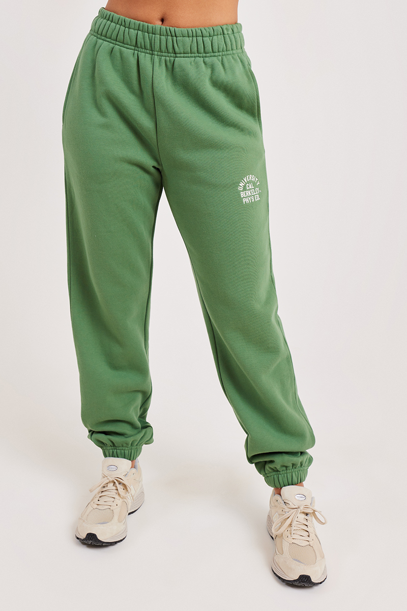 TNE Berkeley Retro Phys Ed Logo Jogger Moss Green Stylerunner