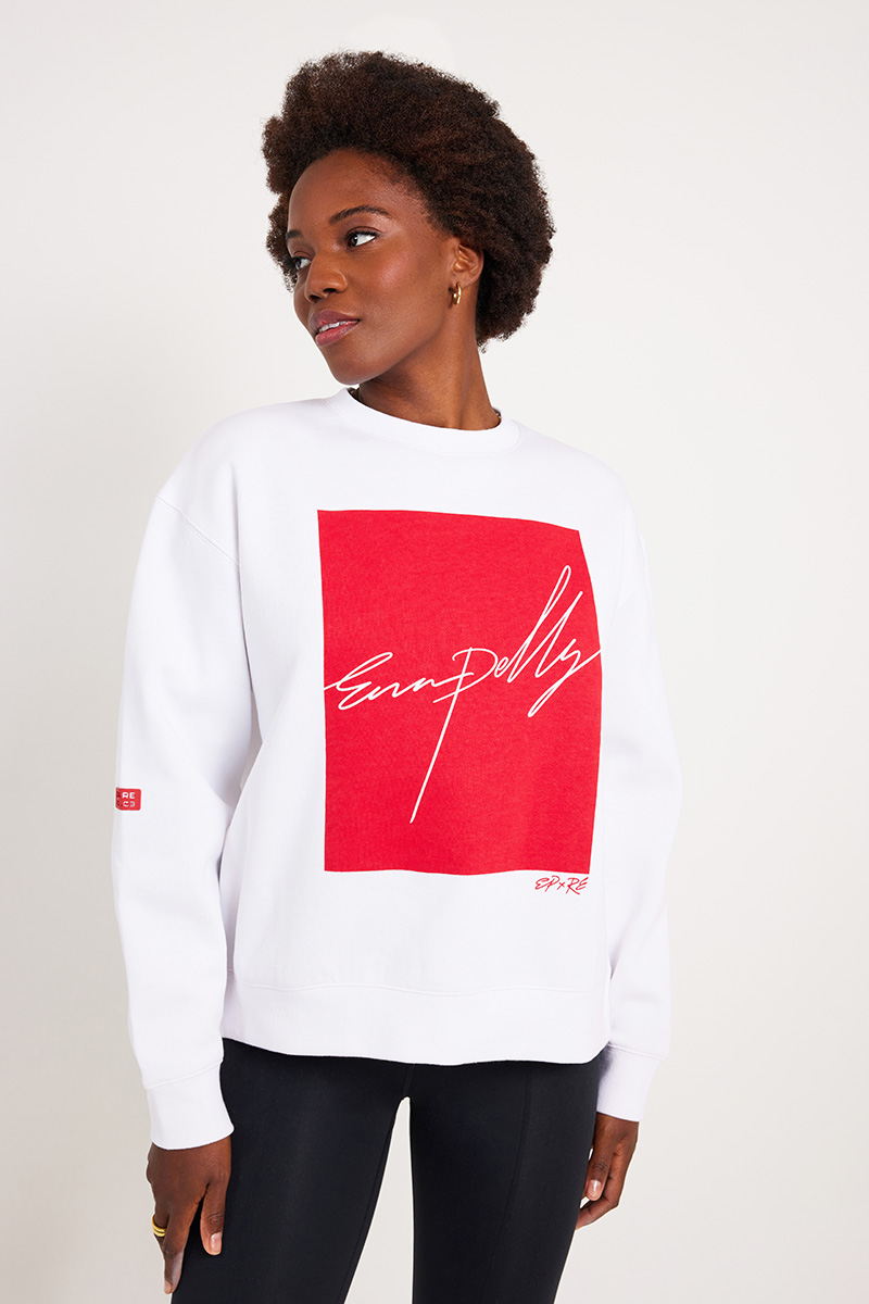 Ena Pelly EP x RE The Jess Oversized Sweater White | Stylerunner