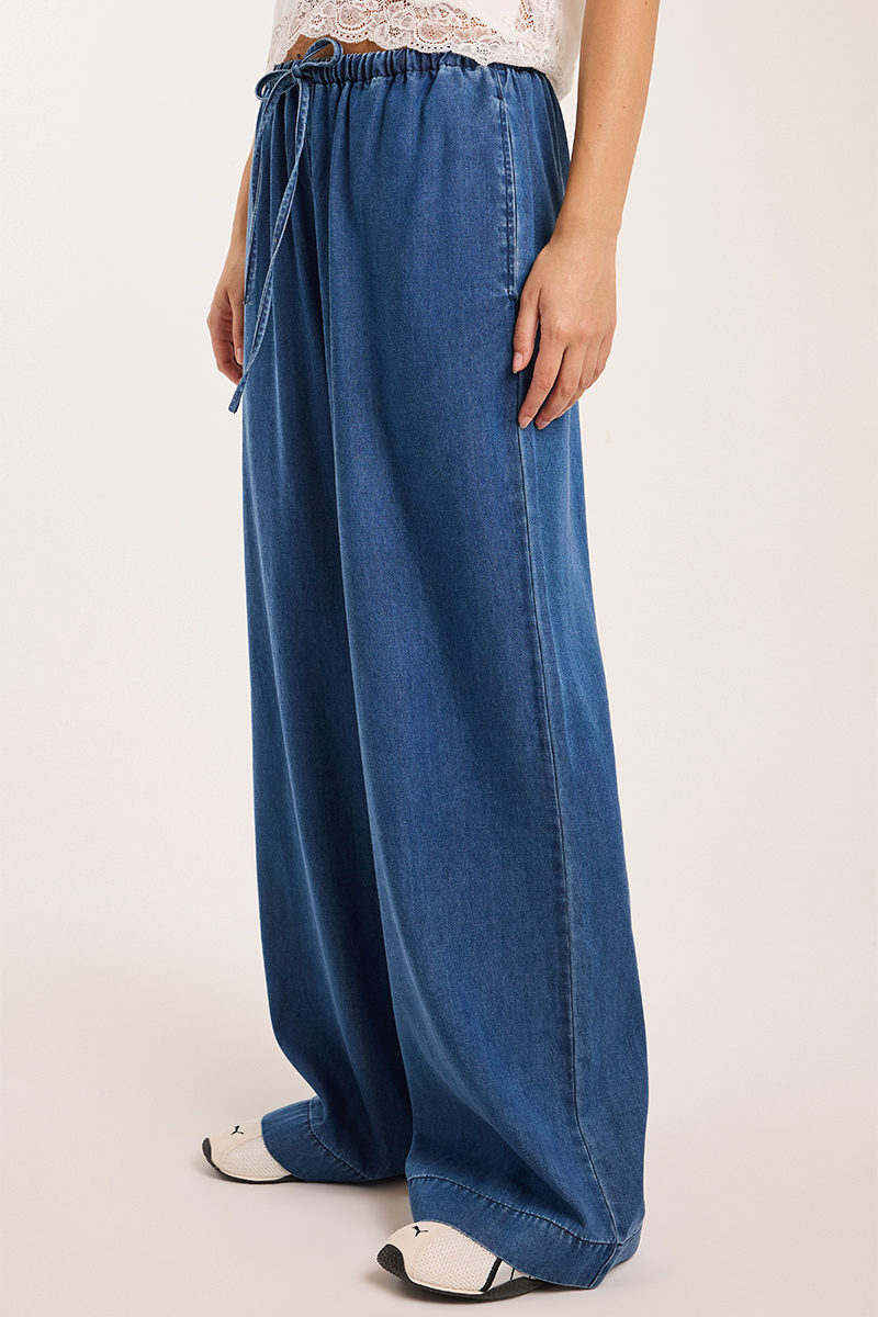 Ode Carter Chambray Pants Mid Denim Wash