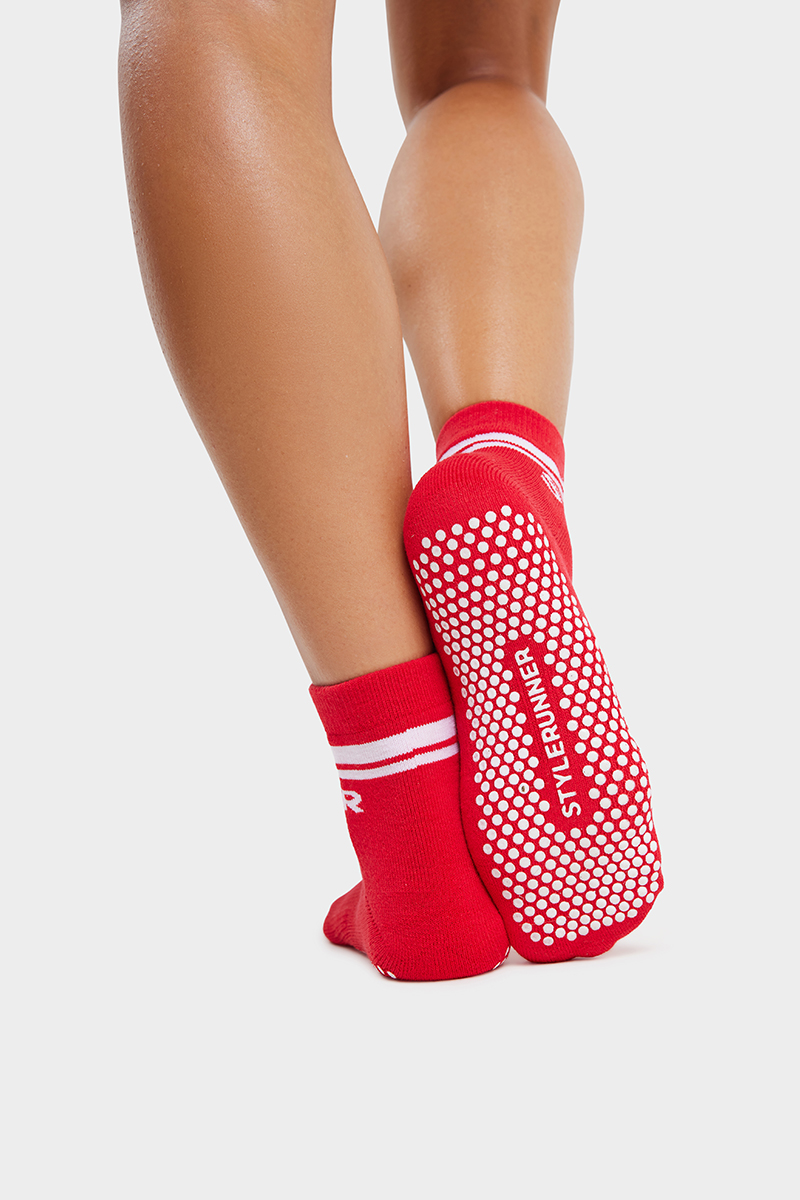 Stylerunner Half Crew Studio Sock Red/White