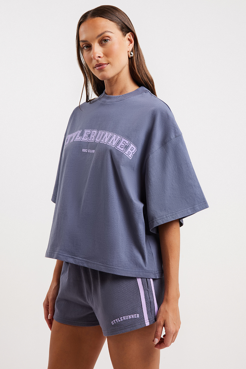Stylerunner Rec Club Boxy Tee Blue Steel