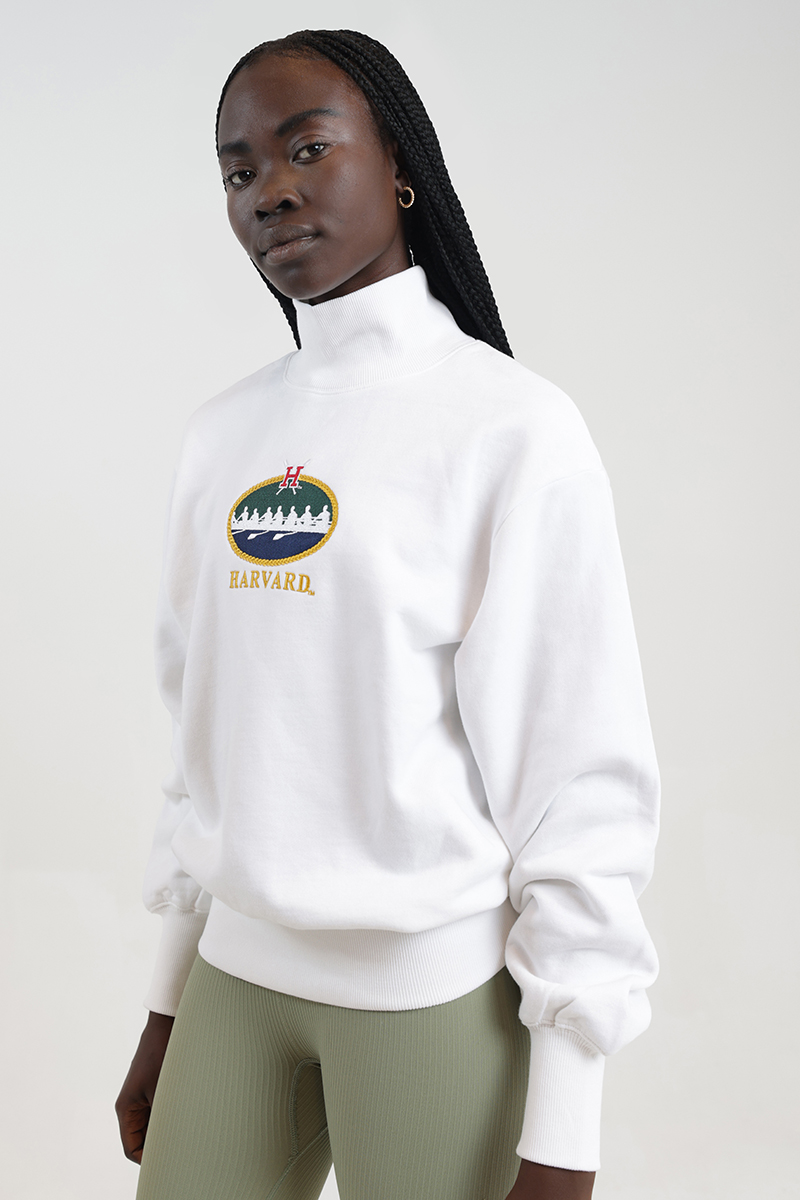 ncaa Harvard Rowing Crest Logo Sweater White Stylerunner