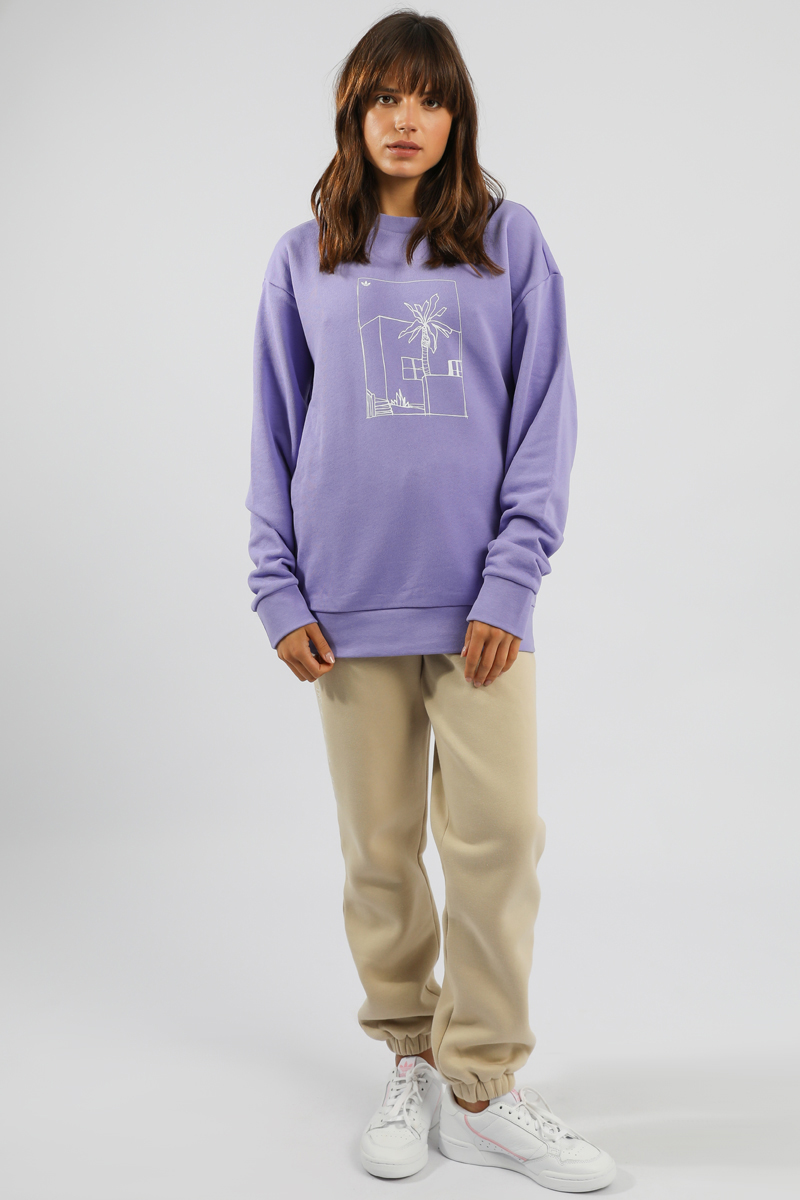 adidas Originals Graphic Crew Sweatshirt Lilac | Stylerunner