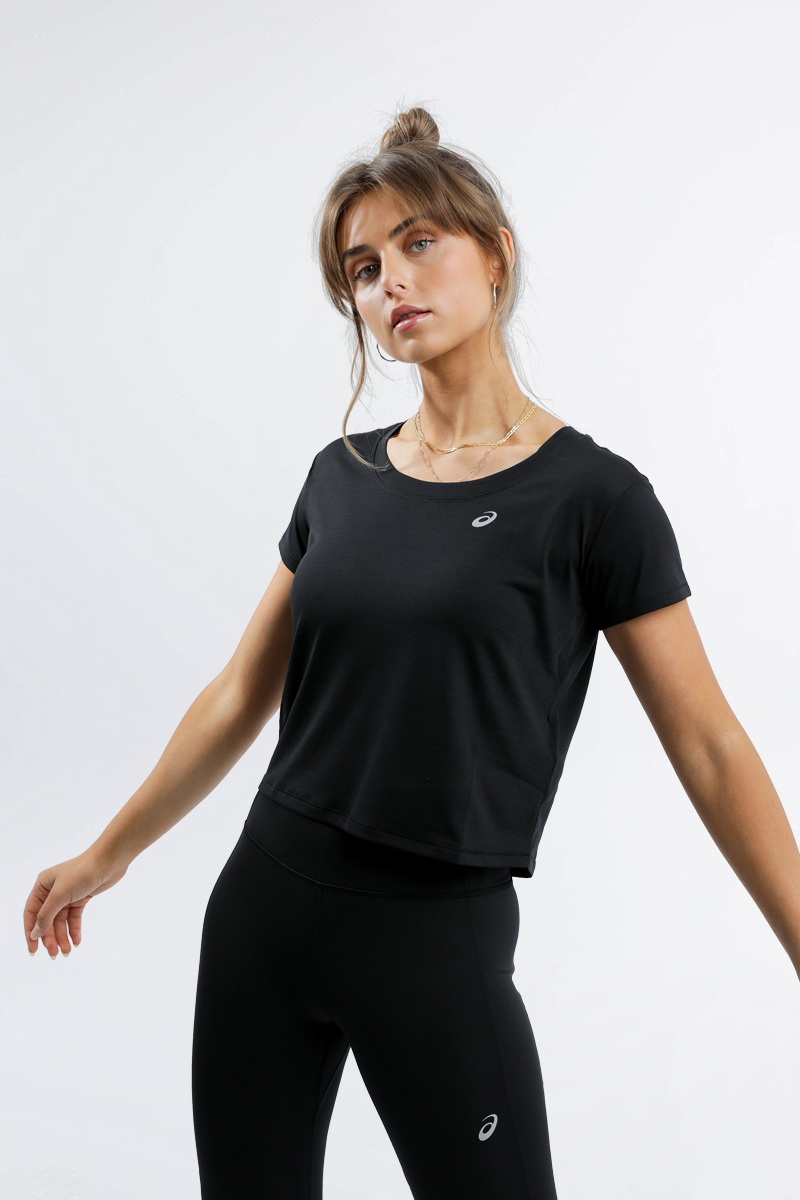 Asics Race Crop Top - Performance Black | Stylerunner