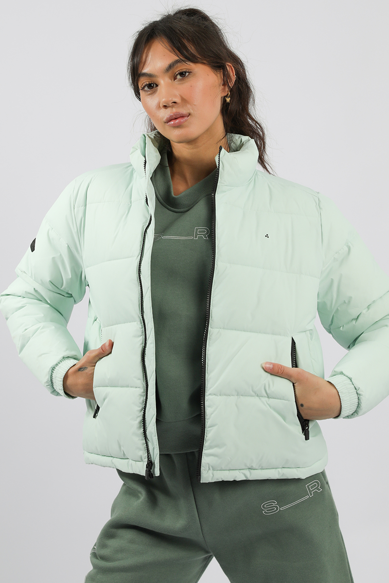 mint puffer vest