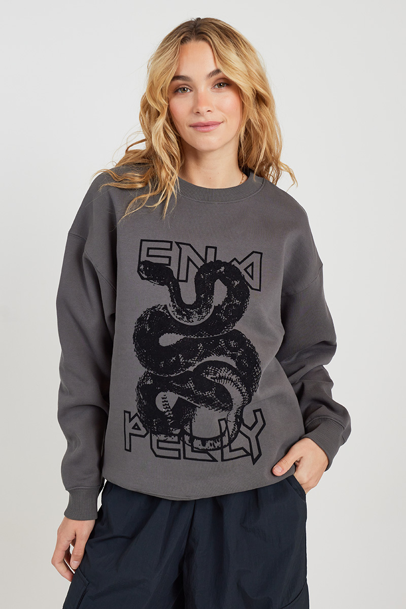 The Vitality Collection  Flocked Python Relaxed Sweater Launching