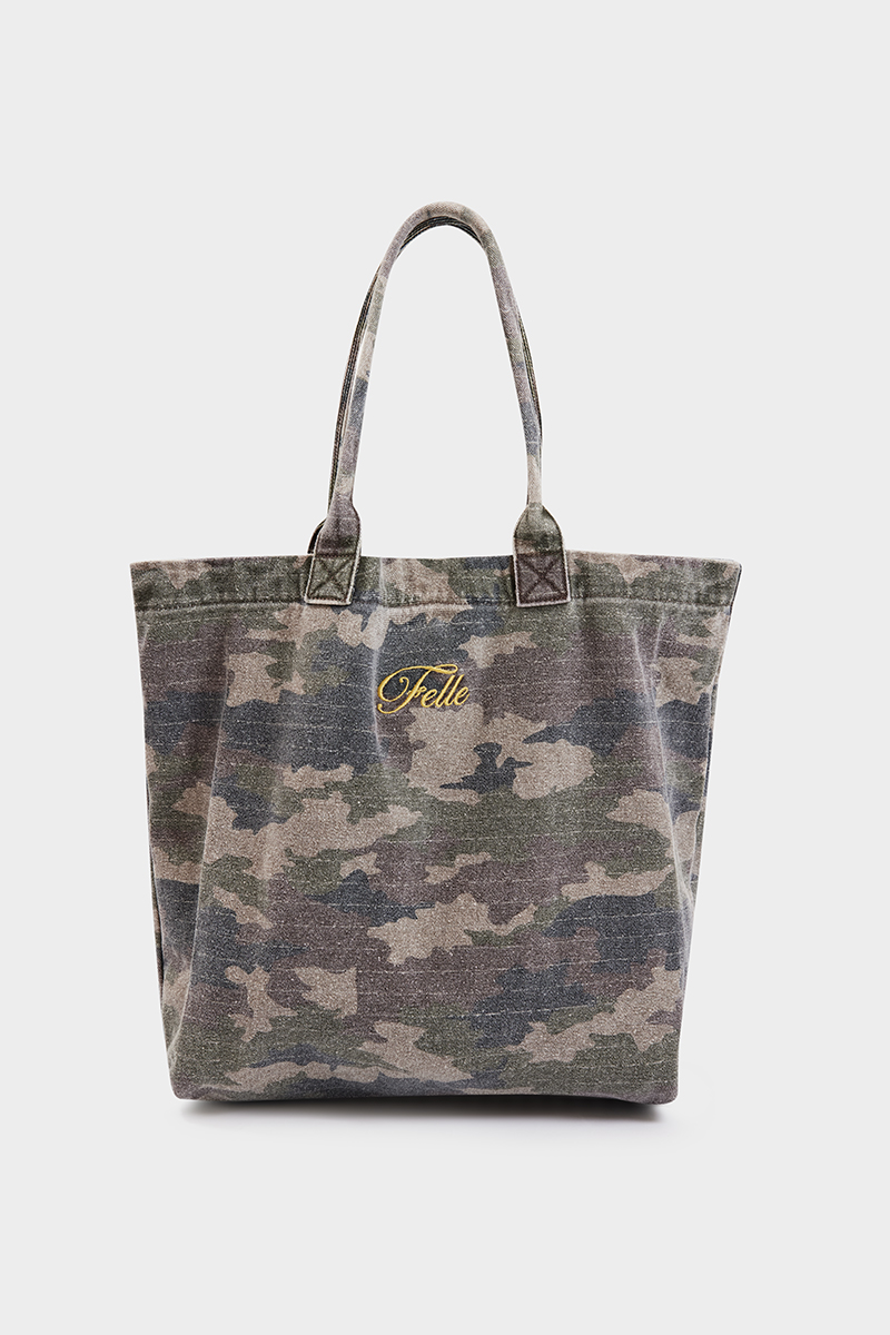 Felle Tote Bag Textured Camo Print
