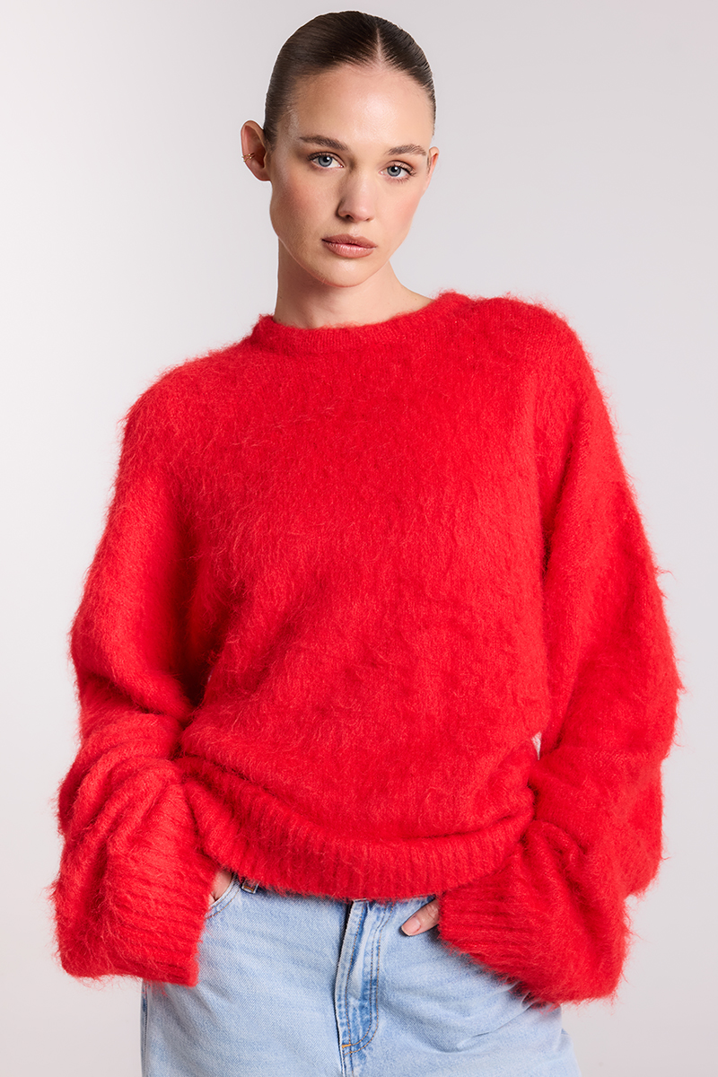 refomed GUNT KNIT SWEATER RED size２ Stylerunner MK x SR Demi Oversized Knitted Sweater Scarlet