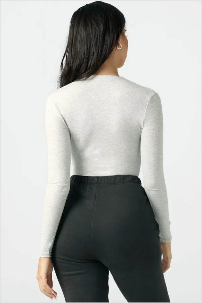 Joah Brown Invisible Zip Long Sleeve Pearl Grey Stylerunner