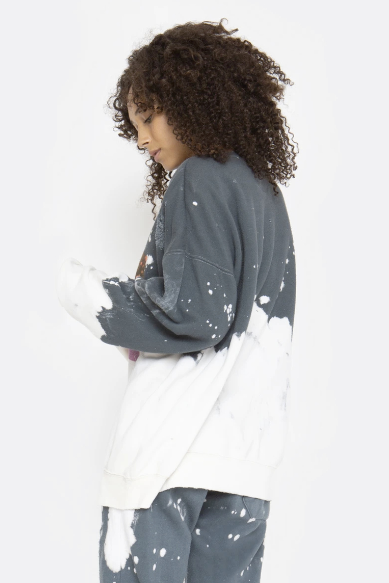 Acid Wash Charcoal Break Through Pullover