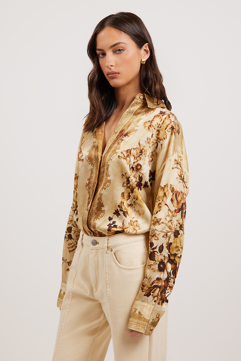 Hansen & Gretel Lorenzo Shirt Sepia Floral