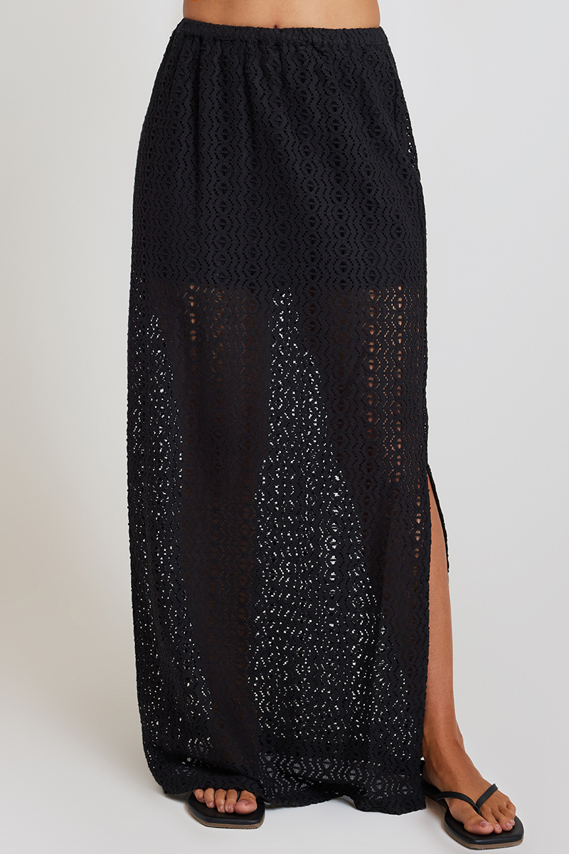 ODE Frey Lace Skirt Onyx | Stylerunner
