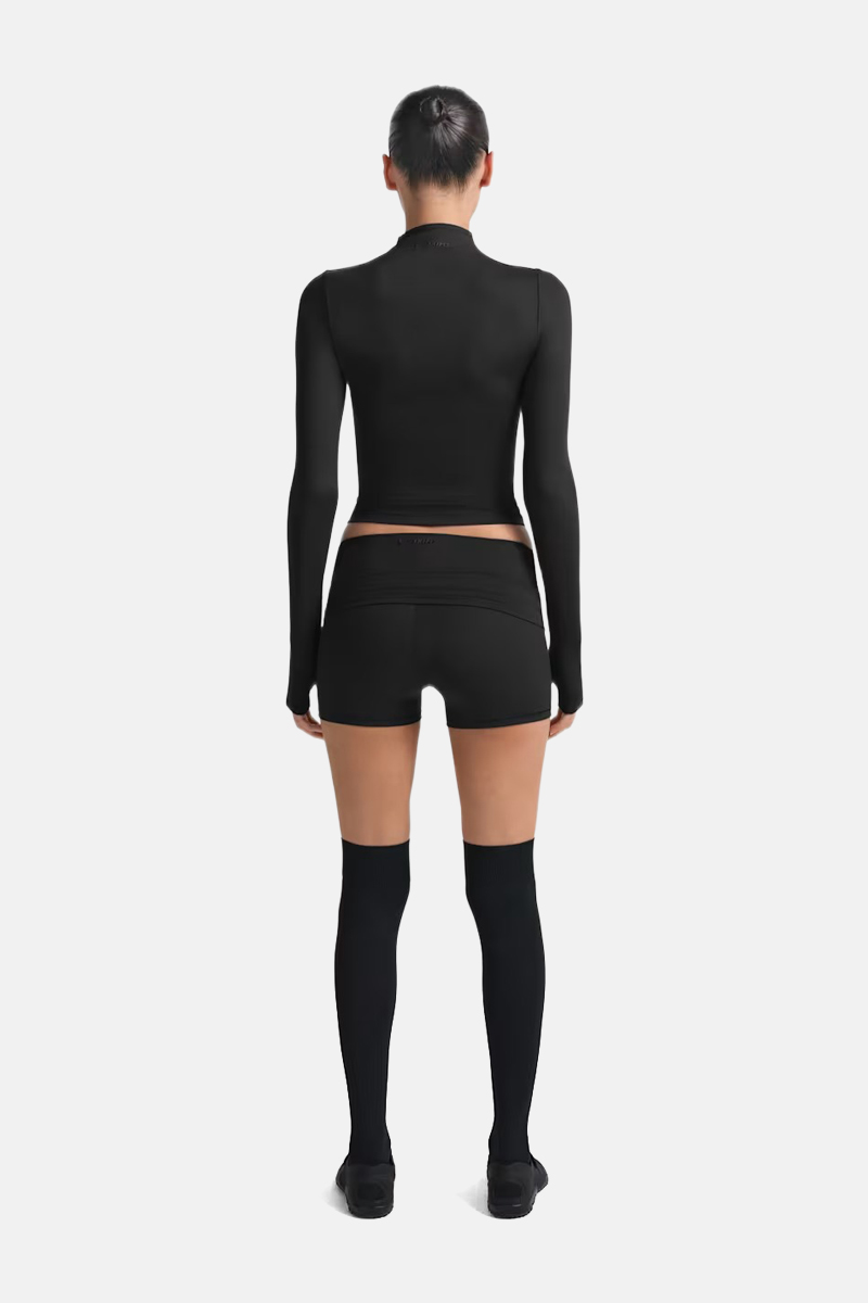 NikeSKIMS Matte1/2-Zip Mock-Neck Long-Sleeve Top Nskm Obsidian