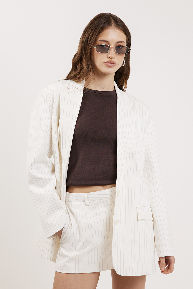 Ode Glane Single Breasted Blazer Soft White