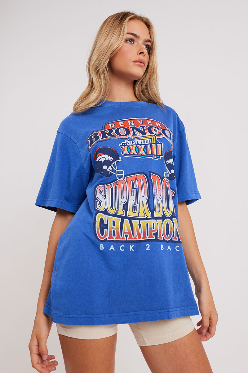 Mitchell & Ness Vintage Denver Broncos Superdowl Tee Faded Blue