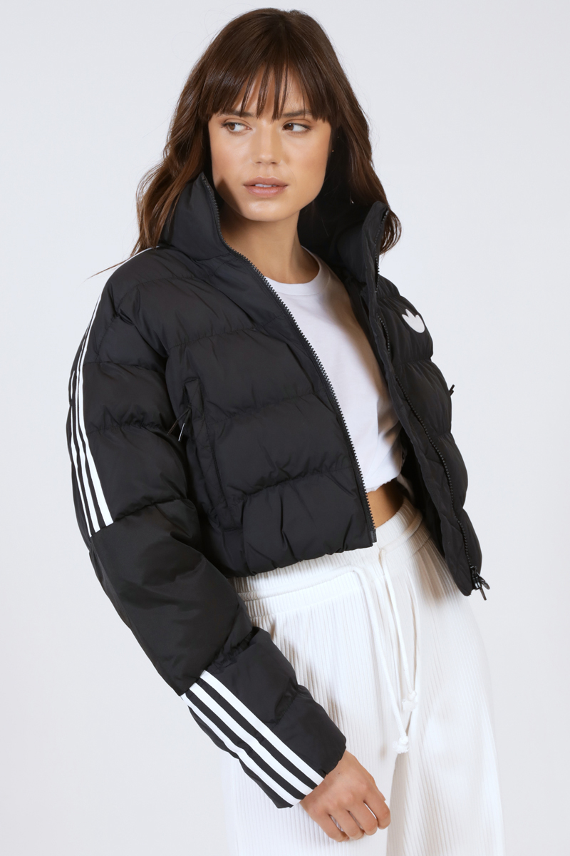 Adidas originals cropped puffer jacket black on sale