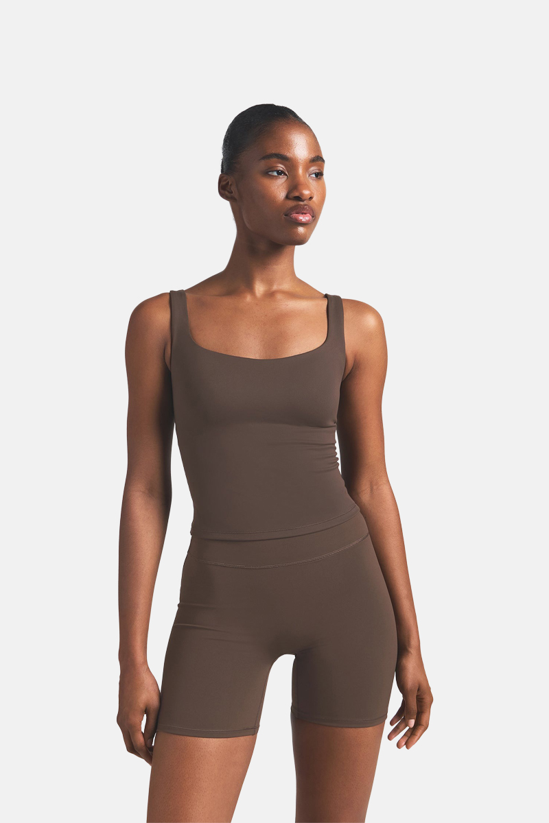 NikeSKIMS Matte Square-Neck Tank Dark Sepia | Stylerunner