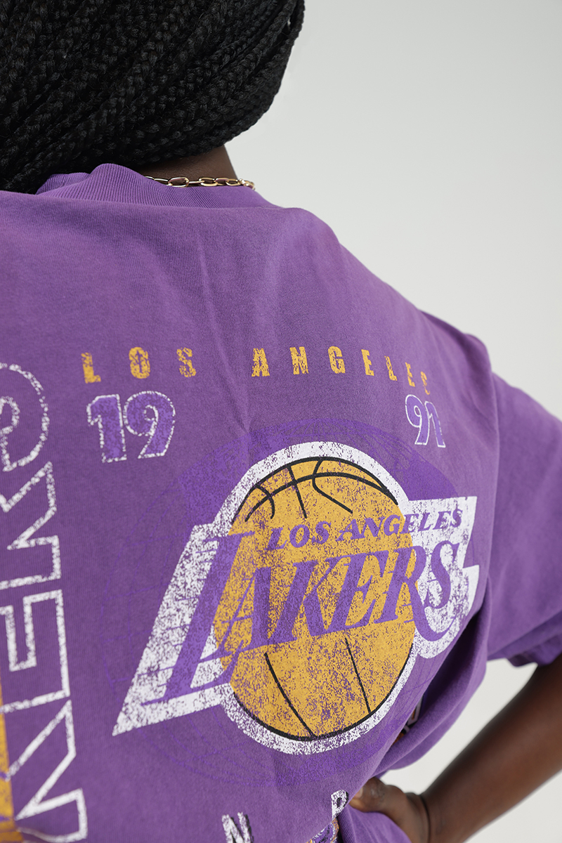 Mitchell & Ness - LA Lakers Vintage Champs Trophy Crew in Faded Purple