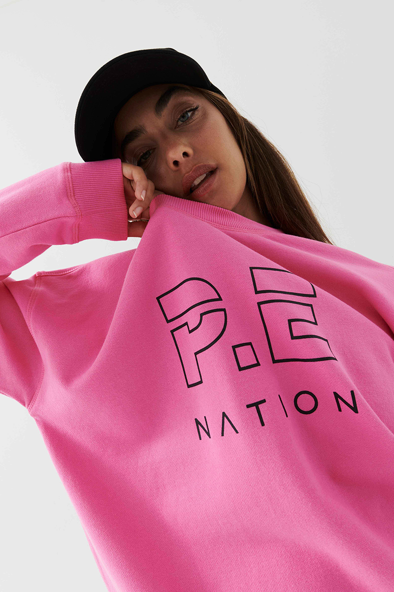 pe nation heads up sweater black