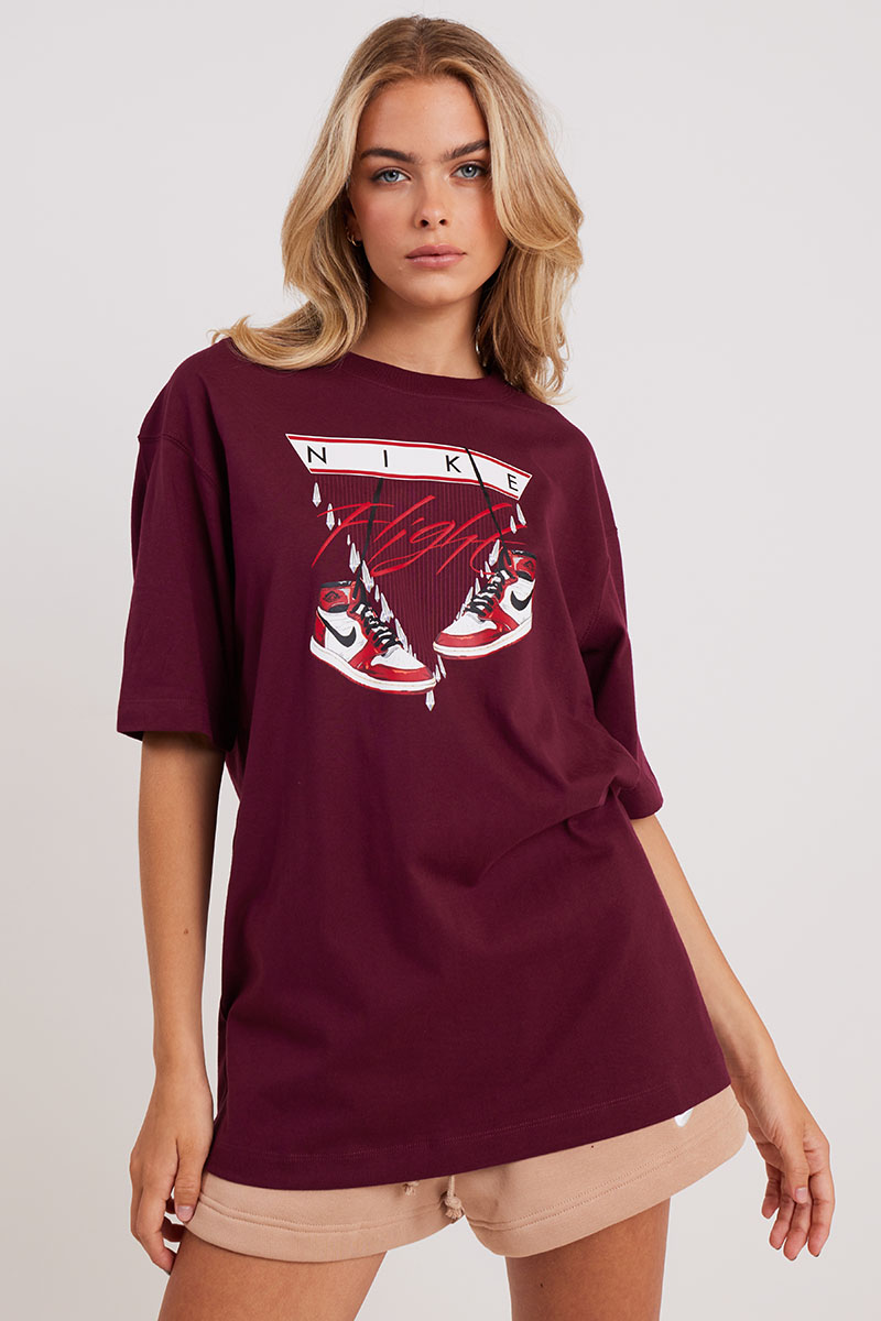 Flight Essentials Oversized Tee - Cherrywood Red