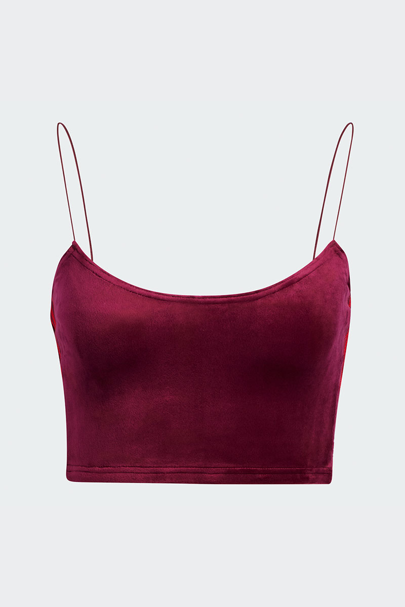 IVY PARK Velour Bralette Cherry Wood/Red | Stylerunner