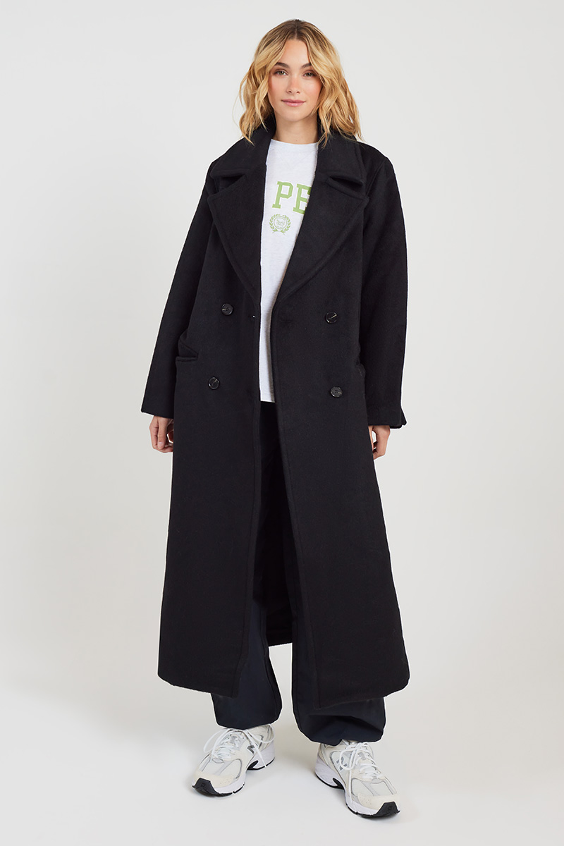 Ena Pelly Lana Wool Coat Black | Stylerunner