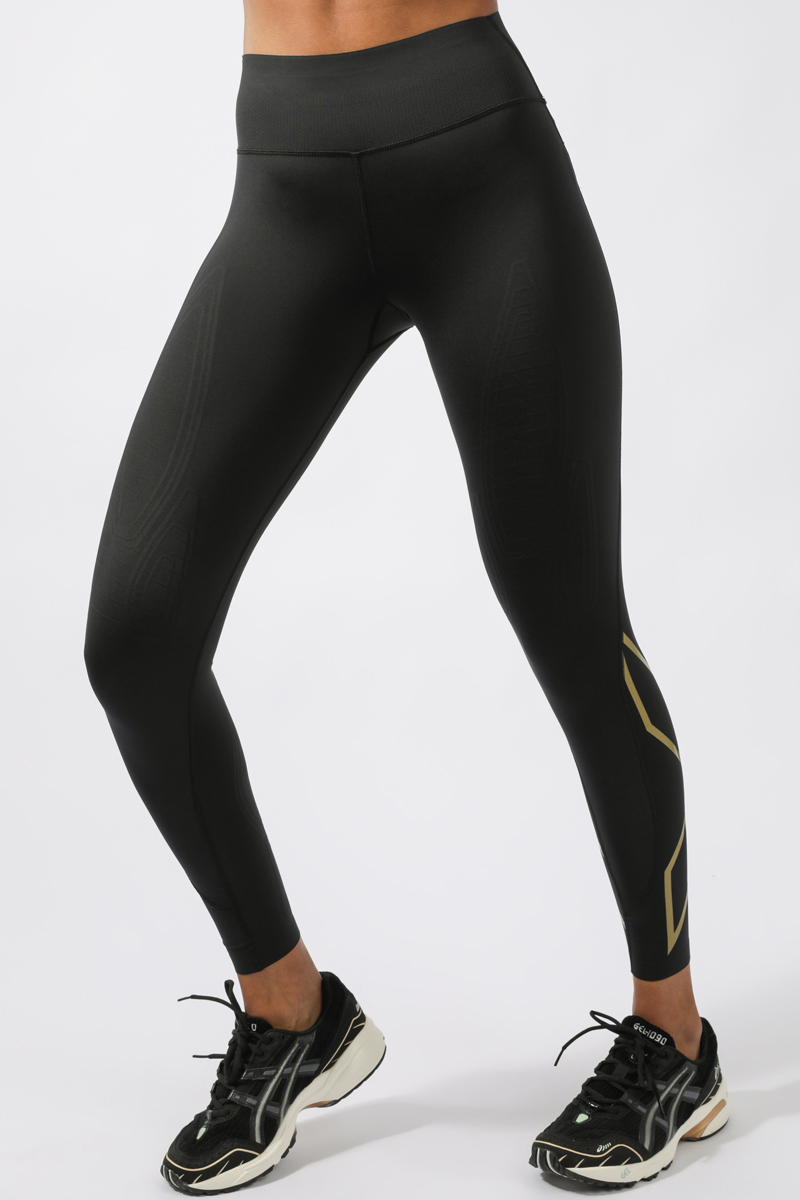2XU Force Mid-Rise Compression Tights Black/Gold